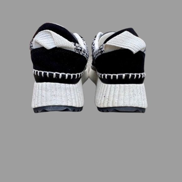 Universal Threads Persephone Platform Sneakers Womens Size 7 Black White Woven - Picture 6 of 12